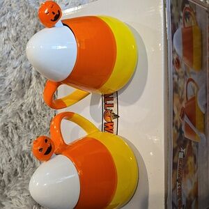 NWT Candy Corn Mugs With Spoons